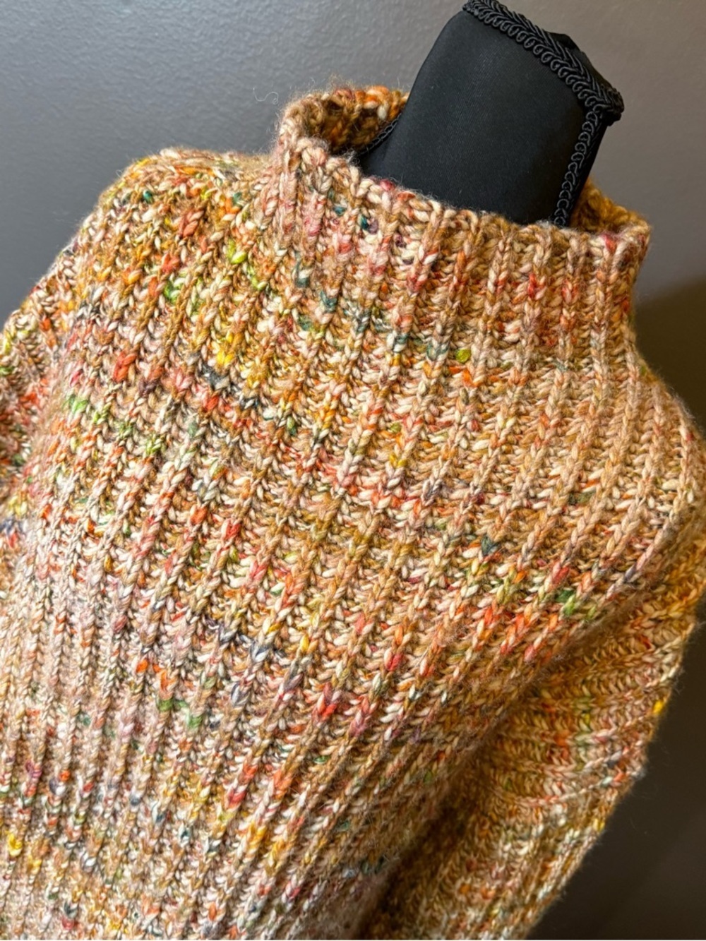 Madewell Multicolored Ribbed Turtleneck Sweater - Orange Speckle - Picture 2 of 5
